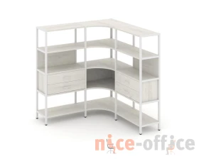 Трехсекционный угловой стеллаж четырехярусный с ящиками 1590х1590х1613 Шелф Систем / Shelf System images