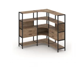 Трехсекционный угловой стеллаж четырехярусный с ящиками 1590х1590х1613 Shelf System images