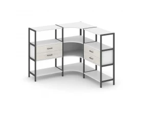 Трехсекционный угловой стеллаж трехярусный с ящиками 1590х1590х1246 Shelf System images