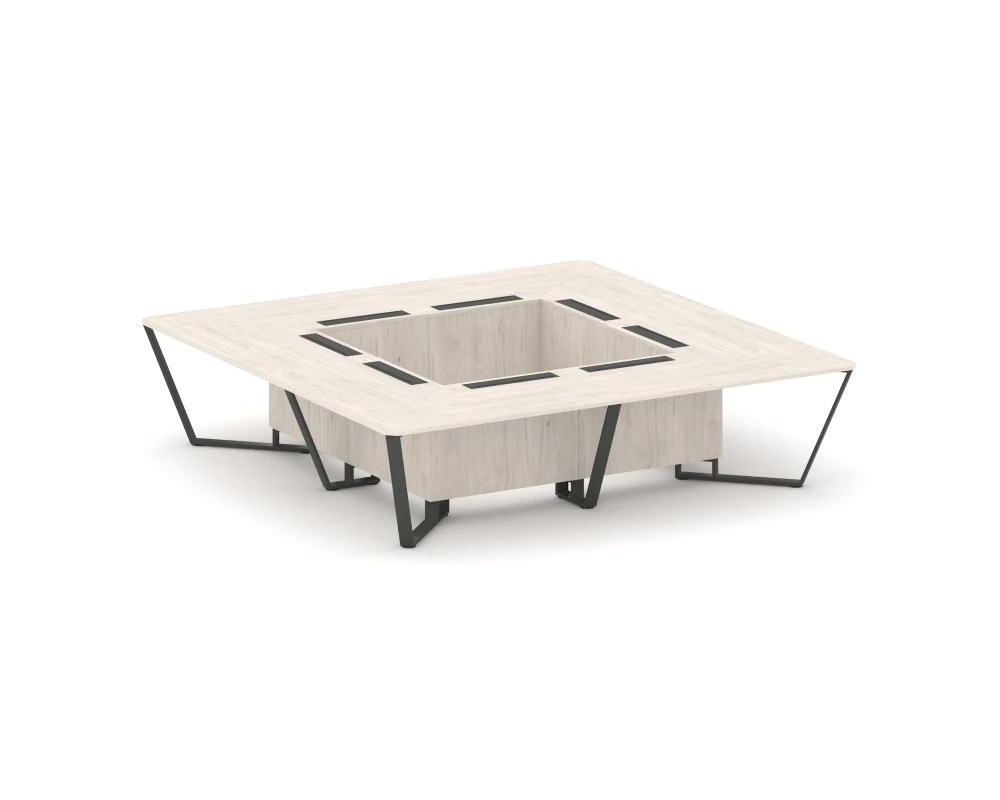 Стол переговорный квадратный ЛДСП/краш. металл 3200x3200x750 Steel Meet