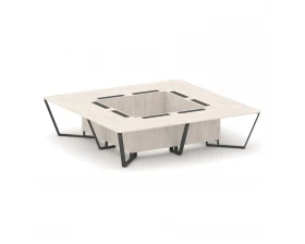 Стол переговорный квадратный ЛДСП/краш. металл 3200x3200x750 Steel Meet images