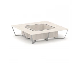 Стол переговорный квадратный ЛДСП/краш. металл 3200x3200x750 Steel Meet images