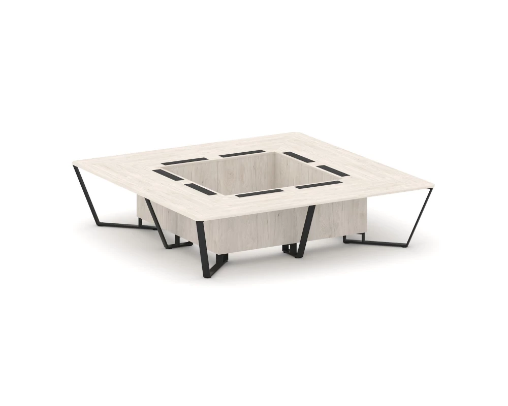 Стол переговорный квадратный ЛДСП/краш. металл 3200x3200x750 Steel Meet