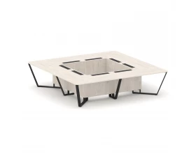 Стол переговорный квадратный ЛДСП/краш. металл 3200x3200x750 Steel Meet images