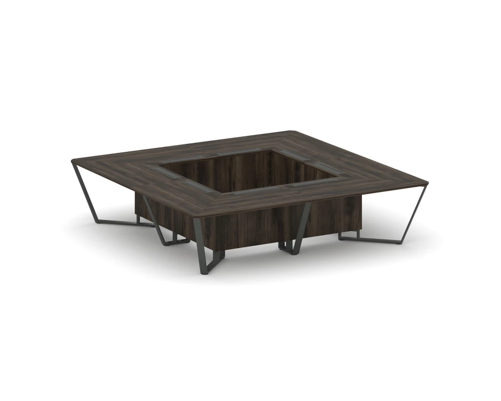 Стол переговорный квадратный ЛДСП/краш. металл 3200x3200x750 Steel Meet