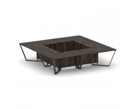 Стол переговорный квадратный ЛДСП/краш. металл 3200x3200x750 Steel Meet images