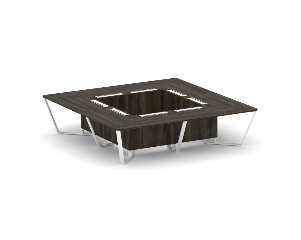 Стол переговорный квадратный ЛДСП/краш. металл 3200x3200x750 Steel Meet