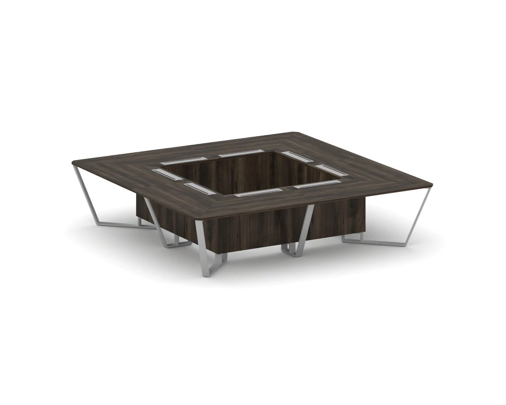 Стол переговорный квадратный ЛДСП/краш. металл 3200x3200x750 Steel Meet