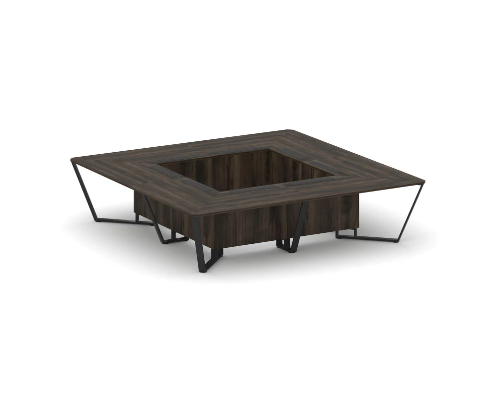 Стол переговорный квадратный ЛДСП/краш. металл 3200x3200x750 Steel Meet