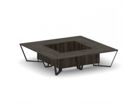 Стол переговорный квадратный ЛДСП/краш. металл 3200x3200x750 Steel Meet images