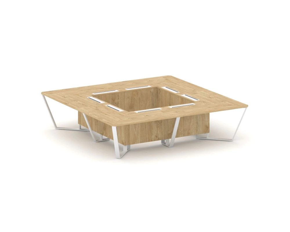 Стол переговорный квадратный ЛДСП/краш. металл 3200x3200x750 Steel Meet