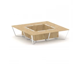 Стол переговорный квадратный ЛДСП/краш. металл 3200x3200x750 Steel Meet images