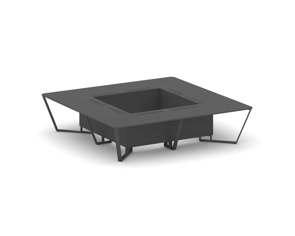 Стол переговорный квадратный ЛДСП/краш. металл 3200x3200x750 Steel Meet