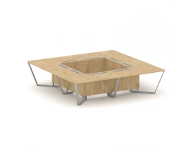 Стол переговорный квадратный ЛДСП/краш. металл 3200x3200x750 Steel Meet images