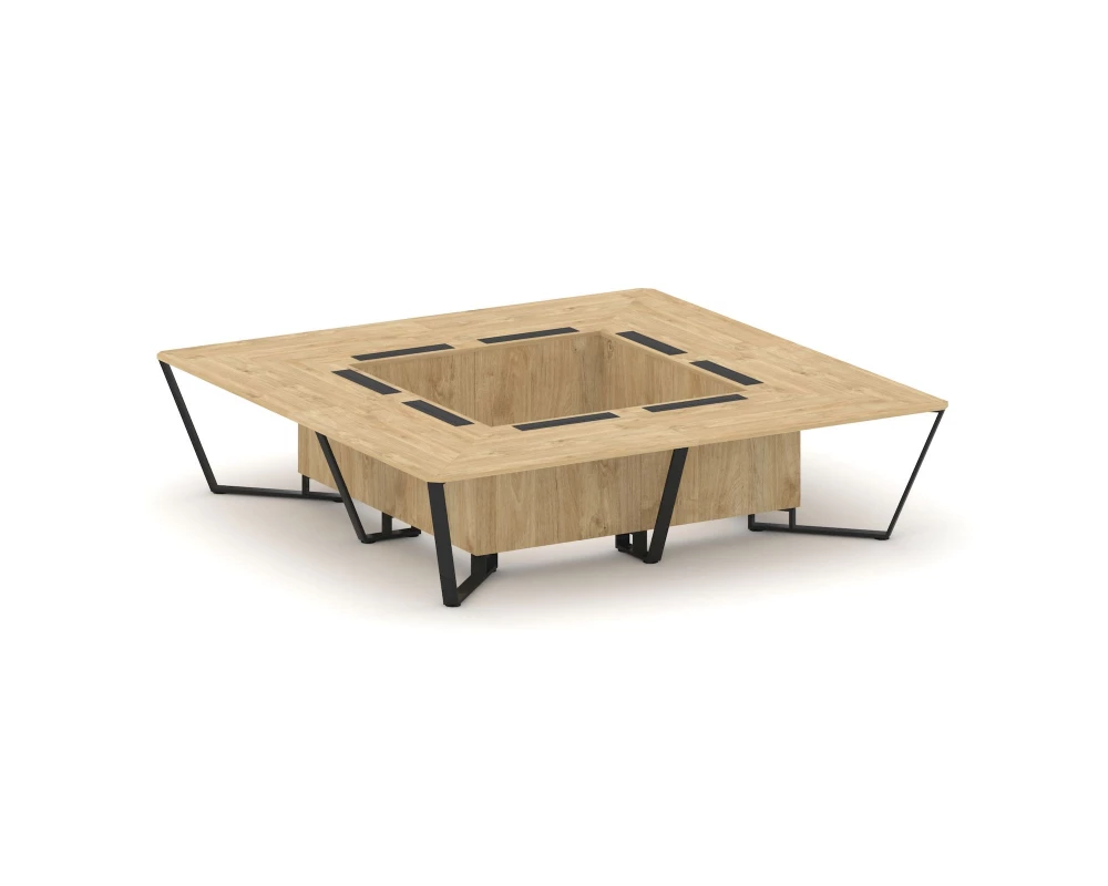 Стол переговорный квадратный ЛДСП/краш. металл 3200x3200x750 Steel Meet