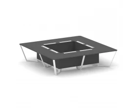 Стол переговорный квадратный ЛДСП/краш. металл 3200x3200x750 Steel Meet images