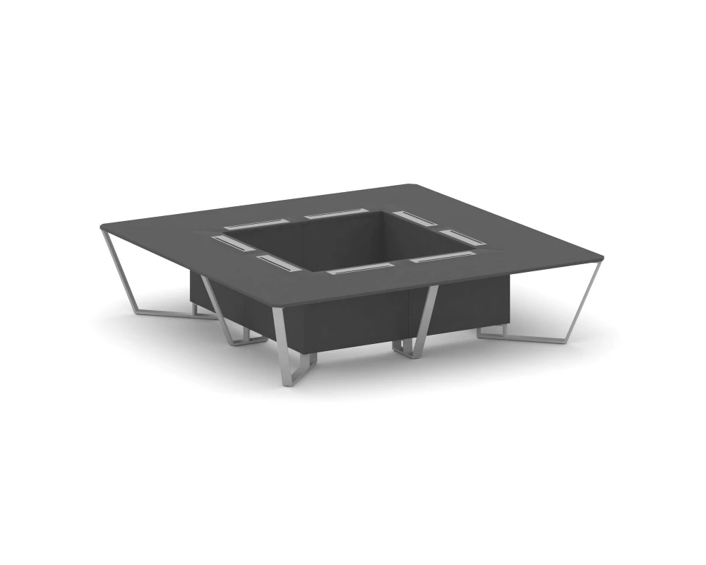 Стол переговорный квадратный ЛДСП/краш. металл 3200x3200x750 Steel Meet