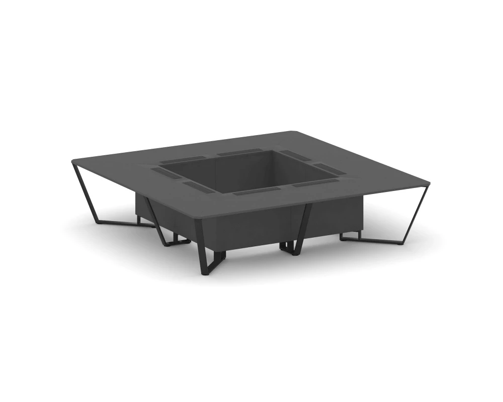 Стол переговорный квадратный ЛДСП/краш. металл 3200x3200x750 Steel Meet