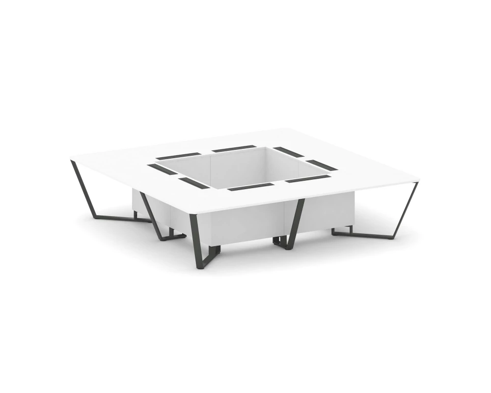 Стол переговорный квадратный ЛДСП/краш. металл 3200x3200x750 Steel Meet