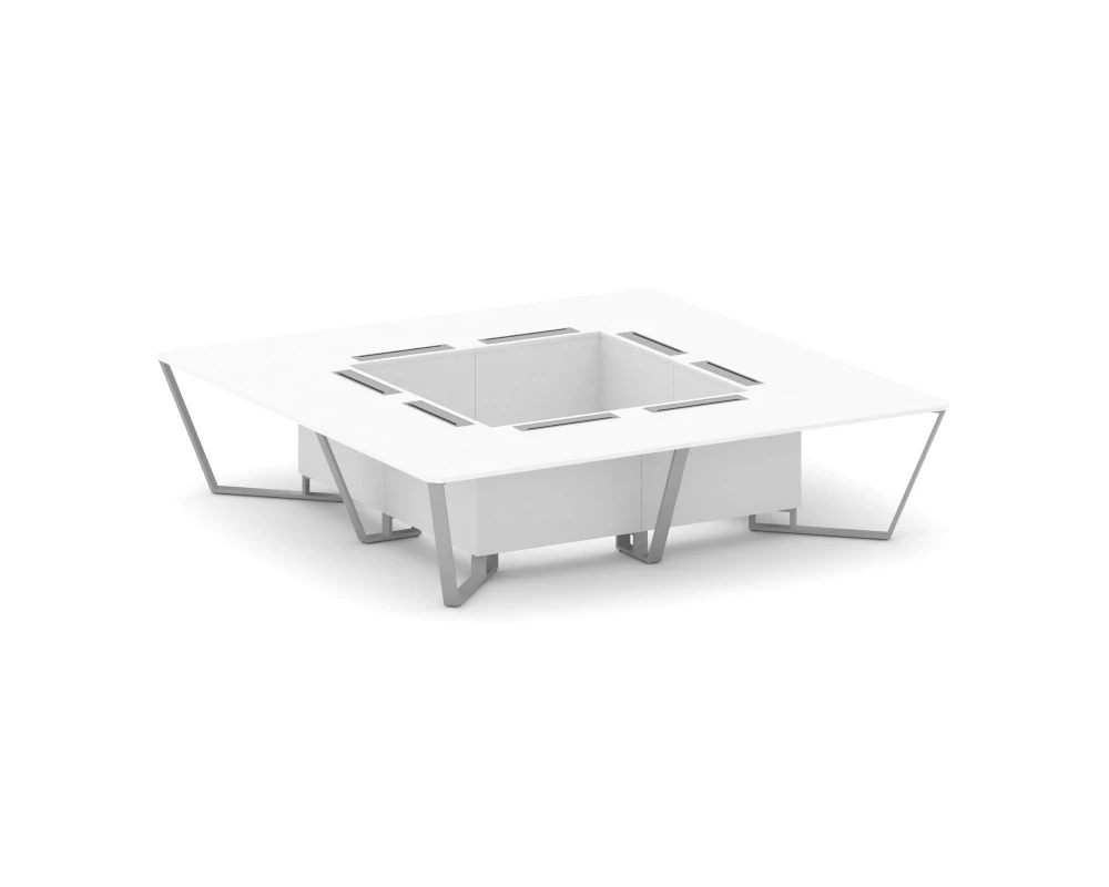 Стол переговорный квадратный ЛДСП/краш. металл 3200x3200x750 Steel Meet