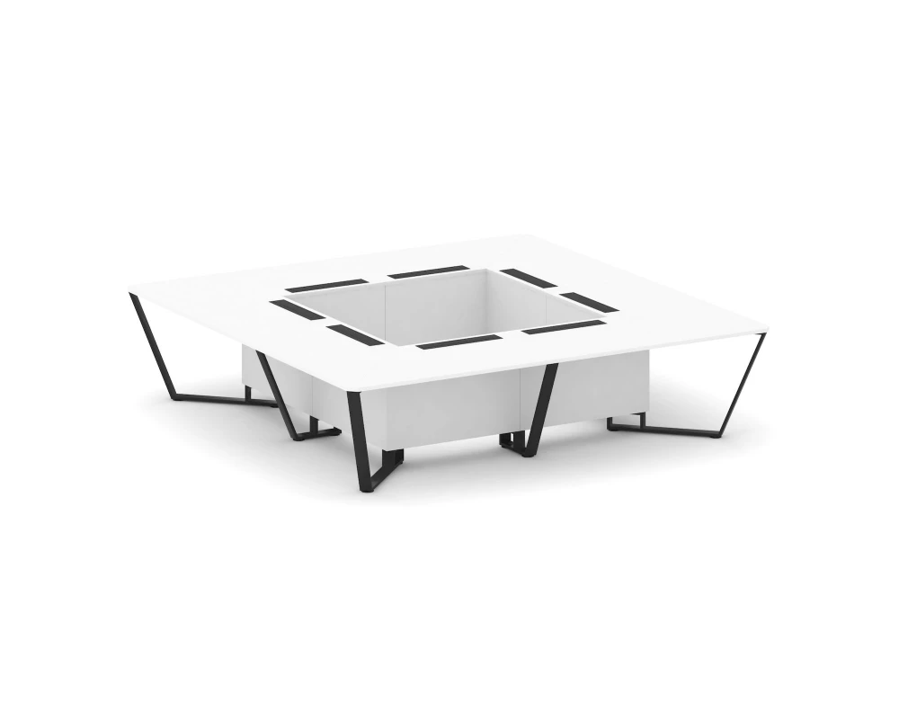 Стол переговорный квадратный ЛДСП/краш. металл 3200x3200x750 Steel Meet