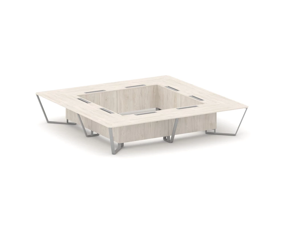 Стол переговорный квадратный ЛДСП/краш. металл 4000x4000x750 Steel Meet