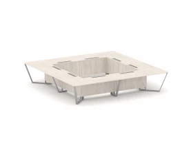 Стол переговорный квадратный ЛДСП/краш. металл 4000x4000x750 Steel Meet images