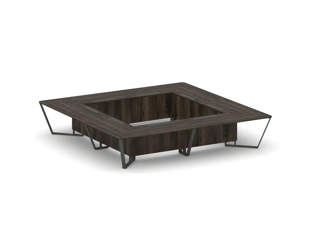 Стол переговорный квадратный ЛДСП/краш. металл 4000x4000x750 Steel Meet