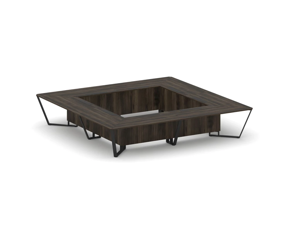 Стол переговорный квадратный ЛДСП/краш. металл 4000x4000x750 Steel Meet