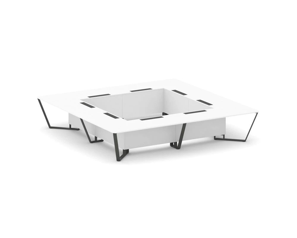 Стол переговорный квадратный ЛДСП/краш. металл 4000x4000x750 Steel Meet