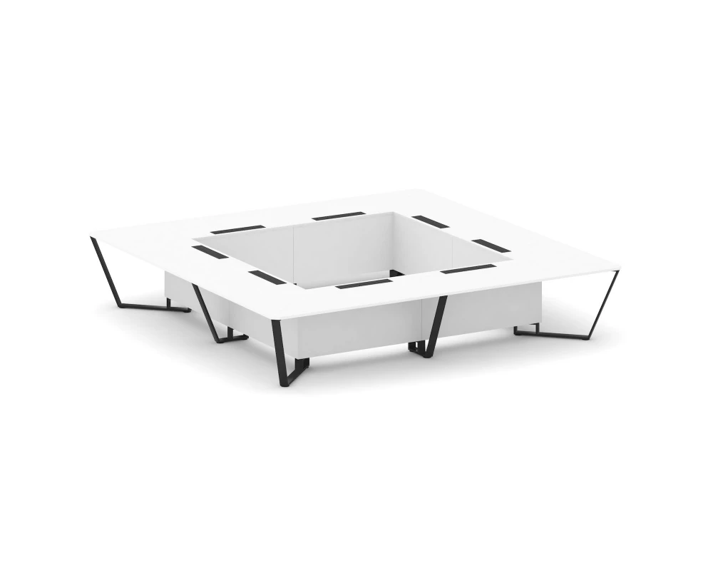 Стол переговорный квадратный ЛДСП/краш. металл 4000x4000x750 Steel Meet