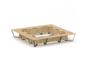 Стол переговорный квадратный ЛДСП/краш. металл 4800x4800x750 Steel Meet images