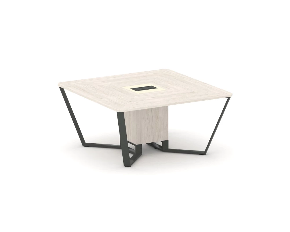 Стол переговорный квадратный ЛДСП/краш. металл/МДФ 1600x1600x750 Steel Meet