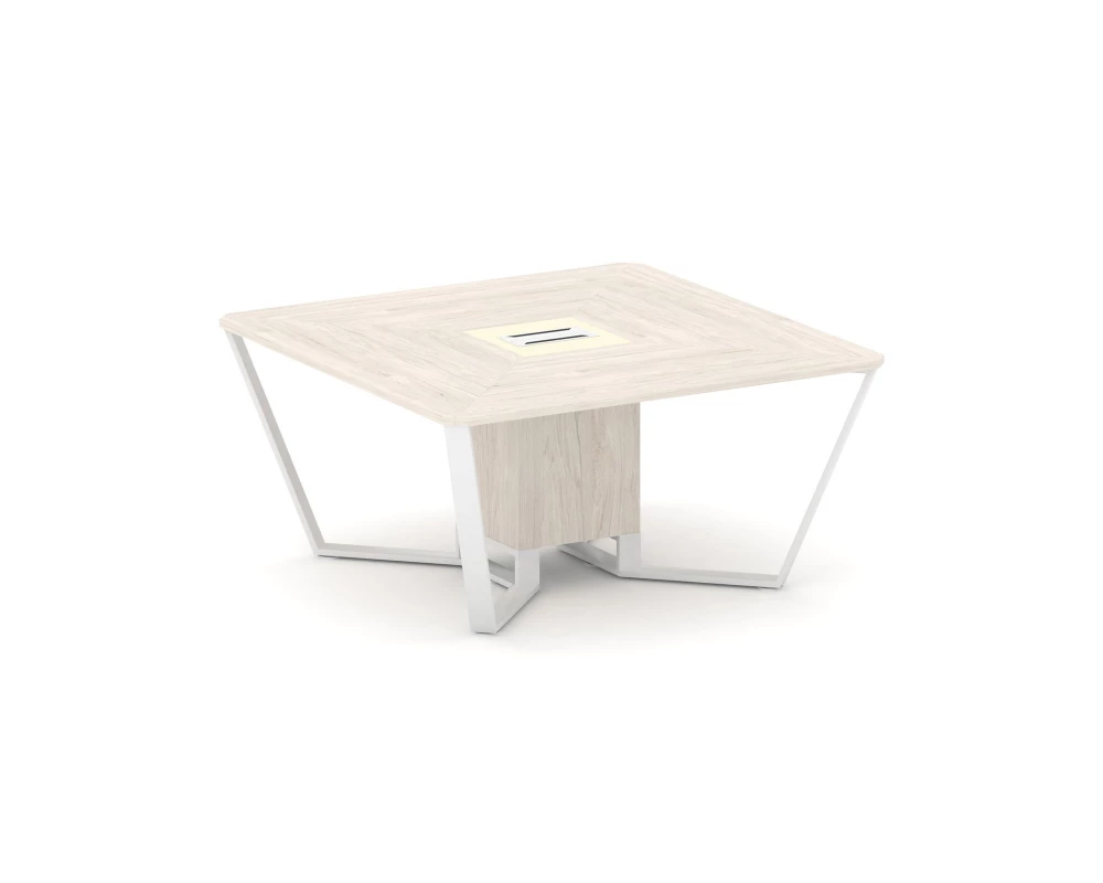 Стол переговорный квадратный ЛДСП/краш. металл/МДФ 1600x1600x750 Steel Meet