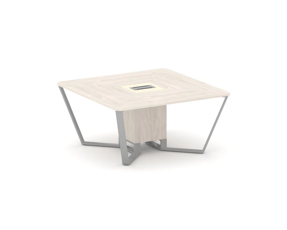 Стол переговорный квадратный ЛДСП/краш. металл/МДФ 1600x1600x750 Steel Meet