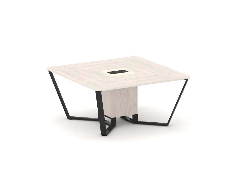 Стол переговорный квадратный ЛДСП/краш. металл/МДФ 1600x1600x750 Steel Meet