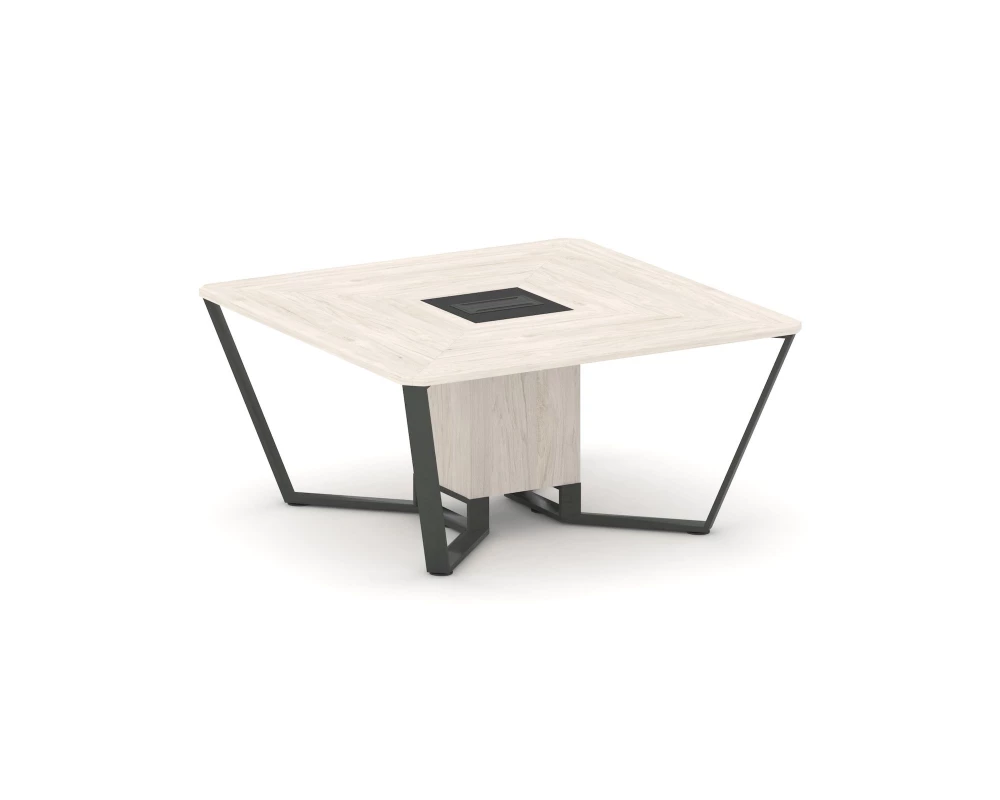 Стол переговорный квадратный ЛДСП/краш. металл/МДФ 1600x1600x750 Steel Meet