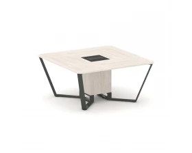 Стол переговорный квадратный ЛДСП/краш. металл/МДФ 1600x1600x750 Steel Meet images