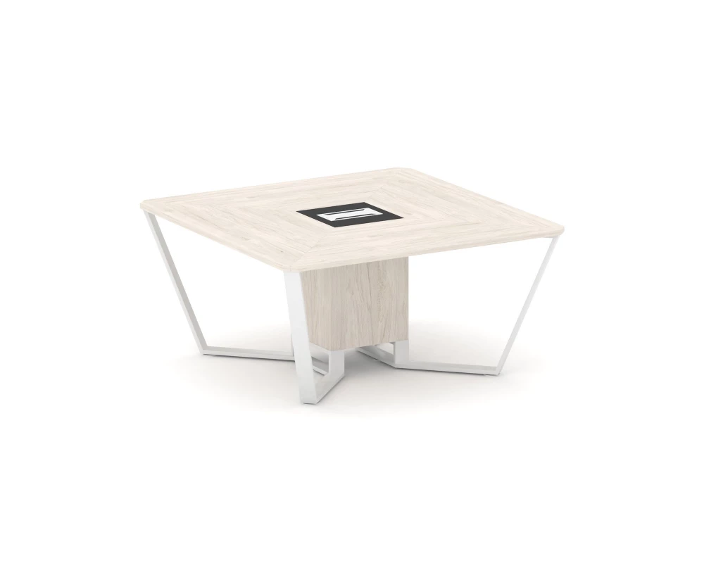 Стол переговорный квадратный ЛДСП/краш. металл/МДФ 1600x1600x750 Steel Meet