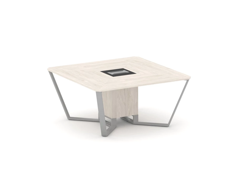 Стол переговорный квадратный ЛДСП/краш. металл/МДФ 1600x1600x750 Steel Meet