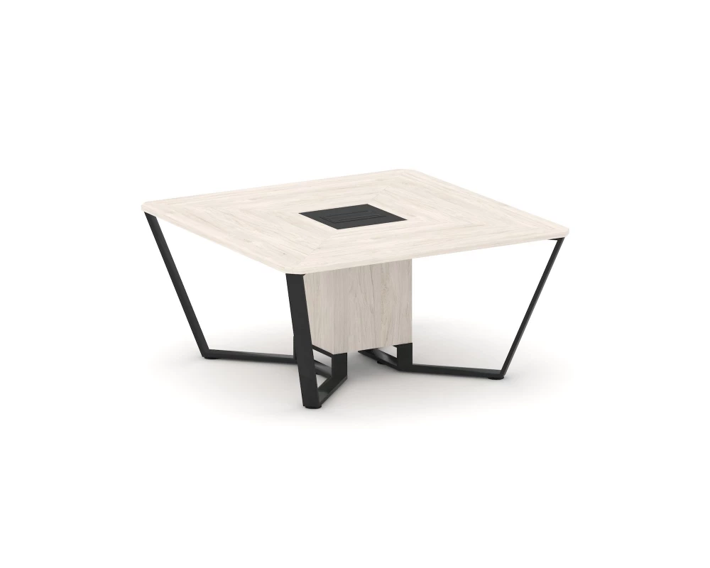 Стол переговорный квадратный ЛДСП/краш. металл/МДФ 1600x1600x750 Steel Meet