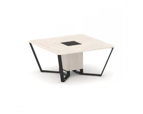 Стол переговорный квадратный ЛДСП/краш. металл/МДФ 1600x1600x750 Steel Meet images