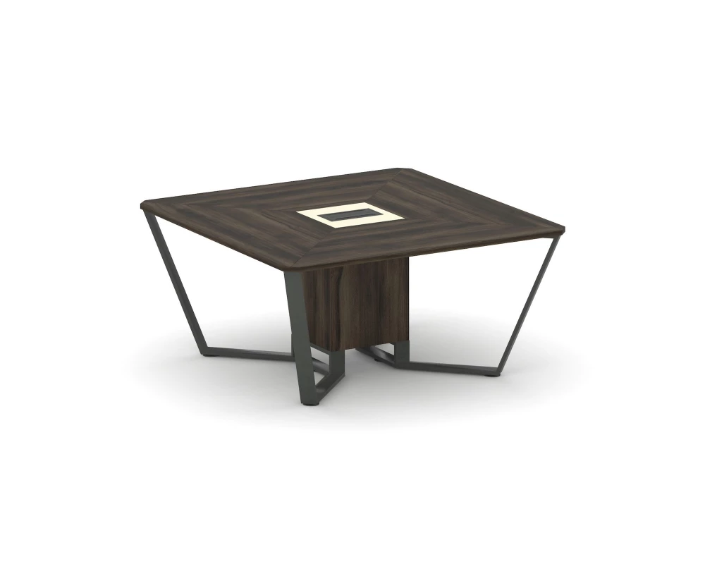 Стол переговорный квадратный ЛДСП/краш. металл/МДФ 1600x1600x750 Steel Meet