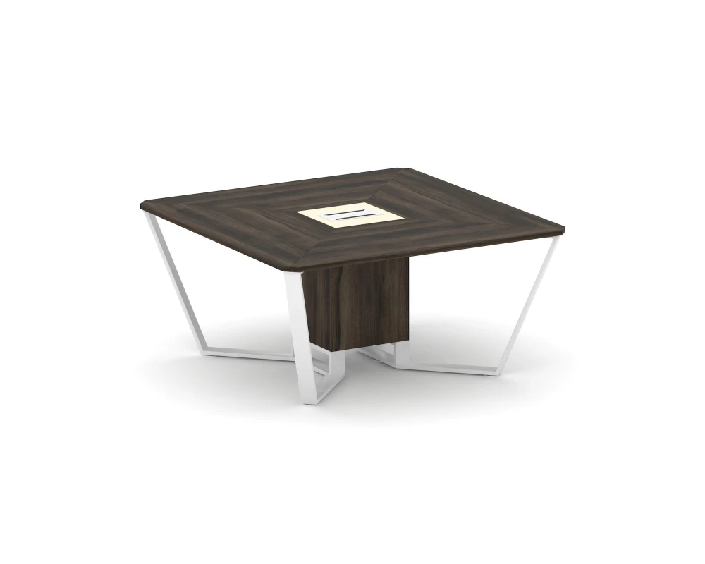 Стол переговорный квадратный ЛДСП/краш. металл/МДФ 1600x1600x750 Steel Meet