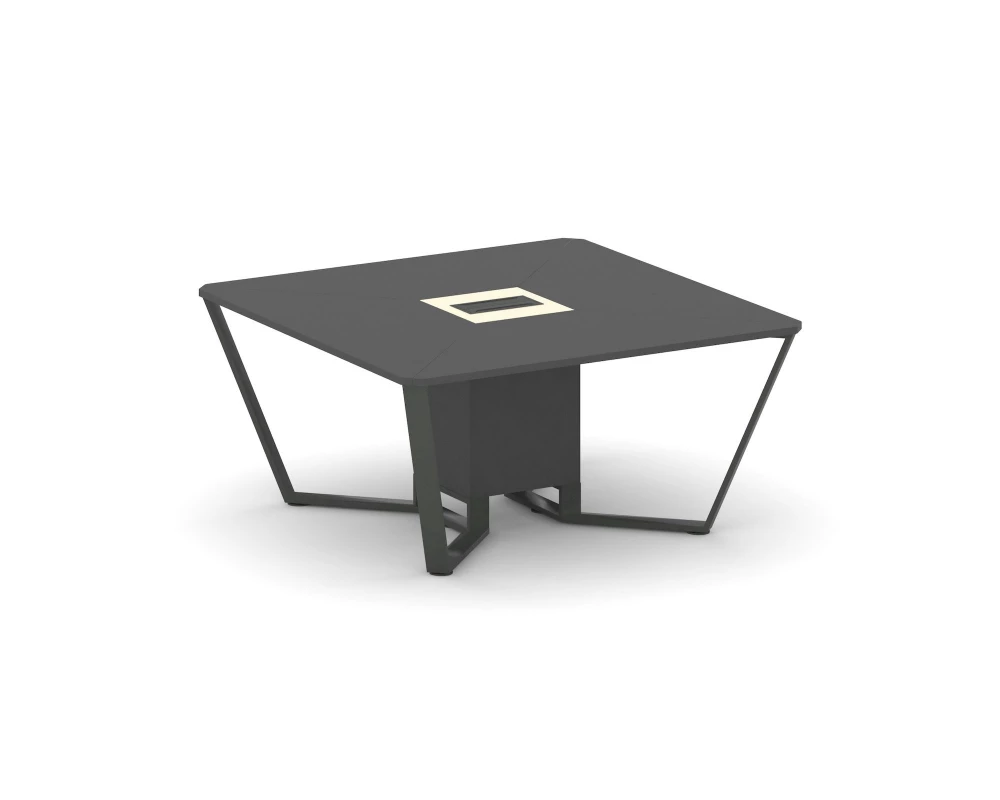 Стол переговорный квадратный ЛДСП/краш. металл/МДФ 1600x1600x750 Steel Meet