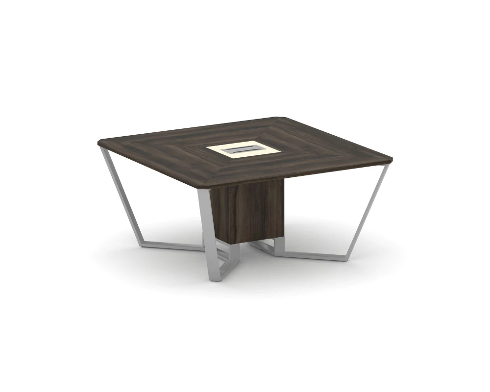 Стол переговорный квадратный ЛДСП/краш. металл/МДФ 1600x1600x750 Steel Meet