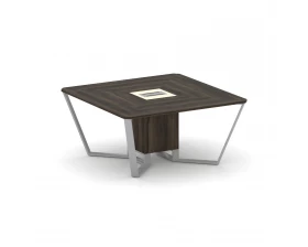 Стол переговорный квадратный ЛДСП/краш. металл/МДФ 1600x1600x750 Steel Meet images