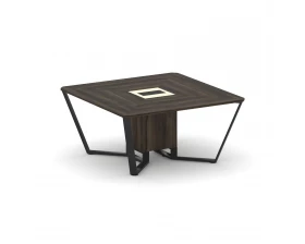 Стол переговорный квадратный ЛДСП/краш. металл/МДФ 1600x1600x750 Steel Meet images