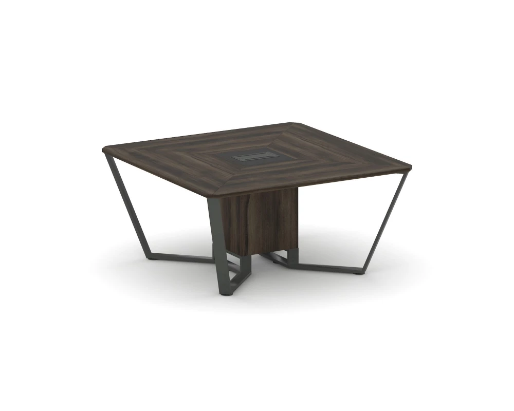 Стол переговорный квадратный ЛДСП/краш. металл/МДФ 1600x1600x750 Steel Meet