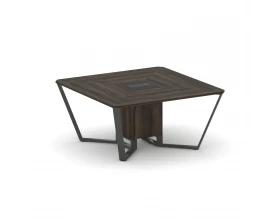 Стол переговорный квадратный ЛДСП/краш. металл/МДФ 1600x1600x750 Steel Meet images